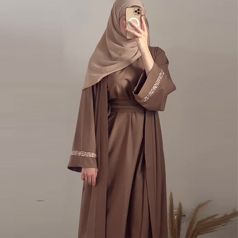 Camel Two-Piece Socialite Dress Set