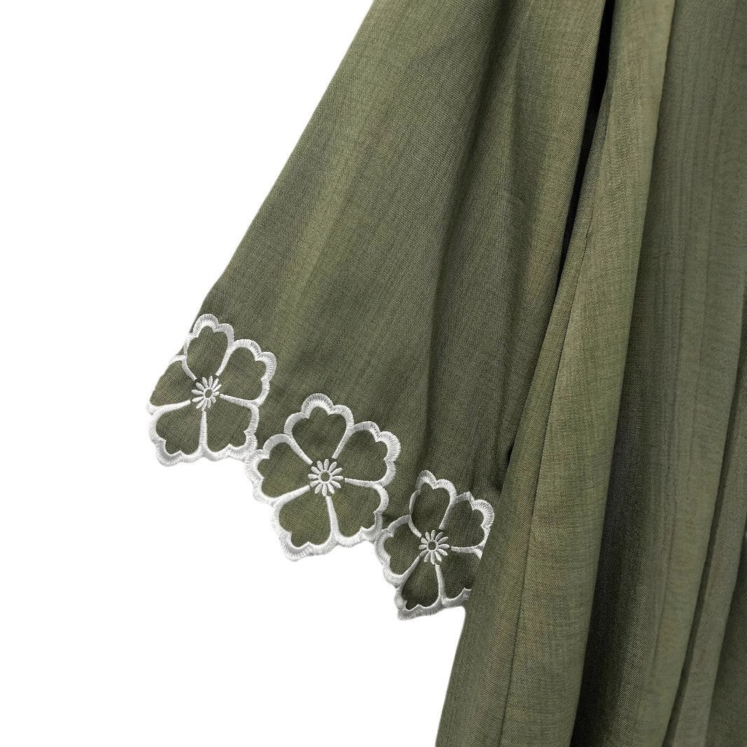 Army Green Printed Long Cardigan